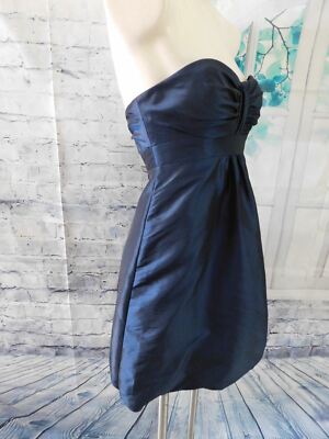 Badgley Mischka Midnight Navy Blue Bubble Hem Strapless Bridesmaid Formal Dress | eBay Badgley Mischka Midnight Navy Blue Bubble Hem Strapless Bridesmaid Formal Dress | eBay