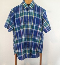 Vintage 1980s MWI Plaid Short Sleeve Button Down Shirt M NW Condition