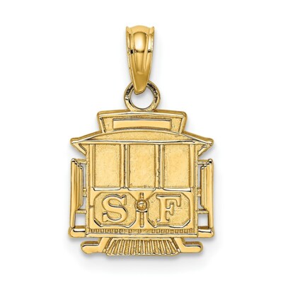 14K Gelbgold poliert San Francisco Zug Anhänger