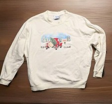 VINTAGE SAWYER CREEK WOMEN'S SWEATSHIRT SWEATER SIZE XL WHITE CHRISTMAS TRUCK