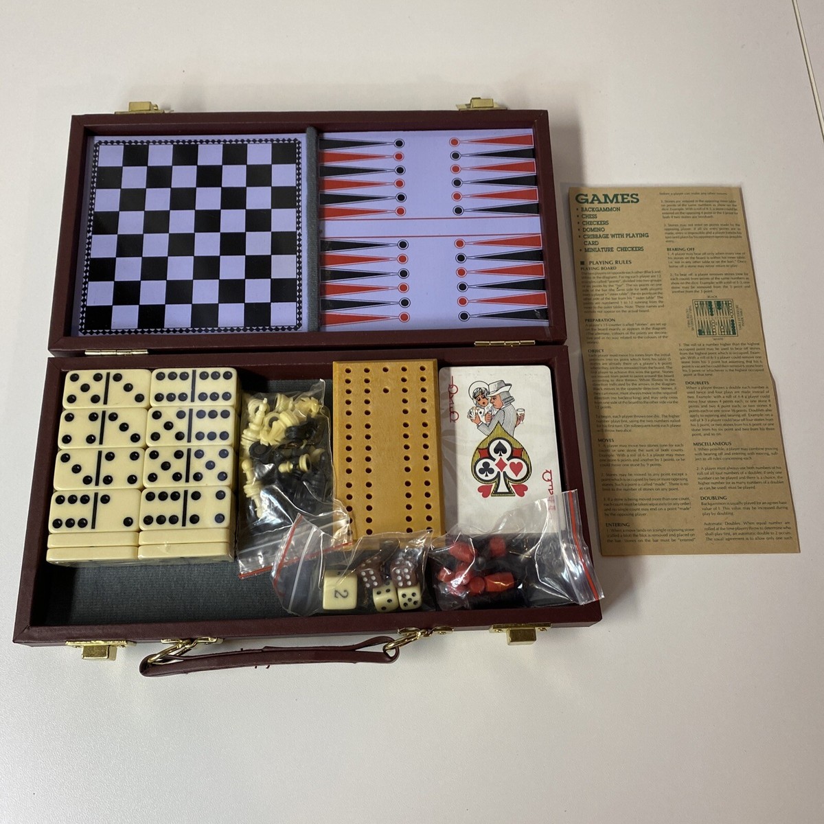 レミーマルタン　ゲーム　バックギャモン　チェス　ドミノ　チェッカーズ　新品未使用 Vintage 6 Games In 1 Travel Set Chess Checkers Dominos