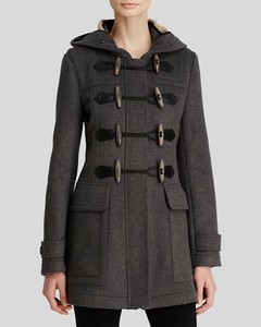 burberry wool toggle coat