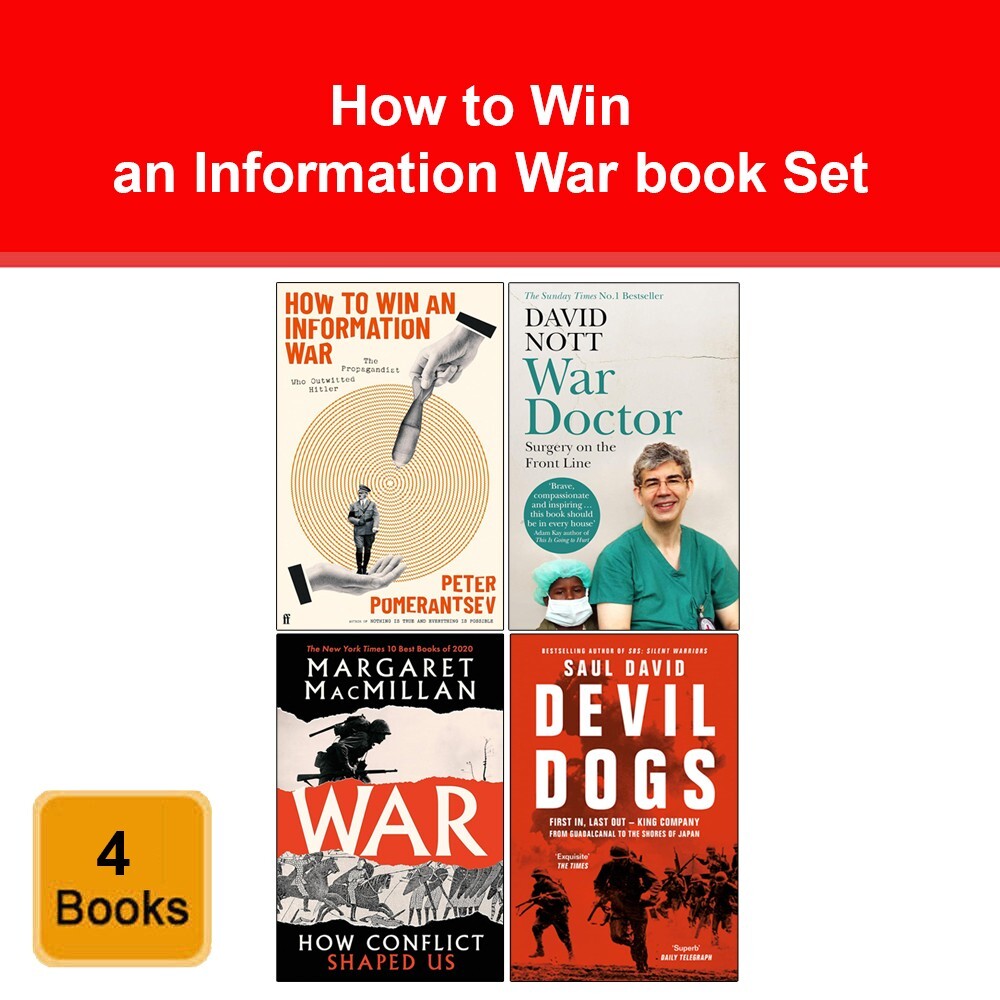 Set of 4 Books How to Win an Information War, War Doctor, Devil Dogs, War