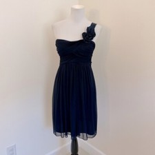 Women’s City Triangles Navy Blue Asymmetrical Ruched Cocktail Dress