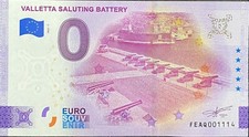 BILLET 0 EURO VALLETTA SALUTING BATTERY MALTE 2022  NUMERO DIVERS