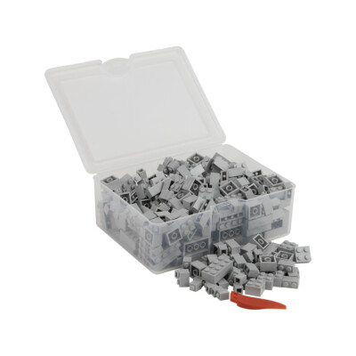 Q-Bricks Teilebox - 300 Klemmbausteine - Farbe: Fenstergrau