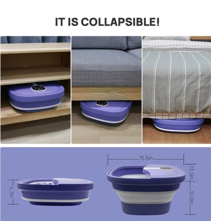 HOSPAN Collapsible Foot Spa Electric Rotary Massage Foot Bath eBay