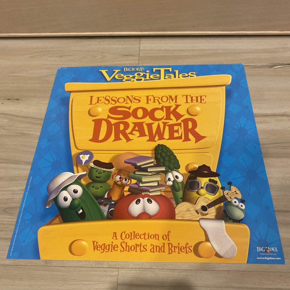 Veggie Tales Lessons From The Sock Drawer, 12x12 Flat Poster Christian ...