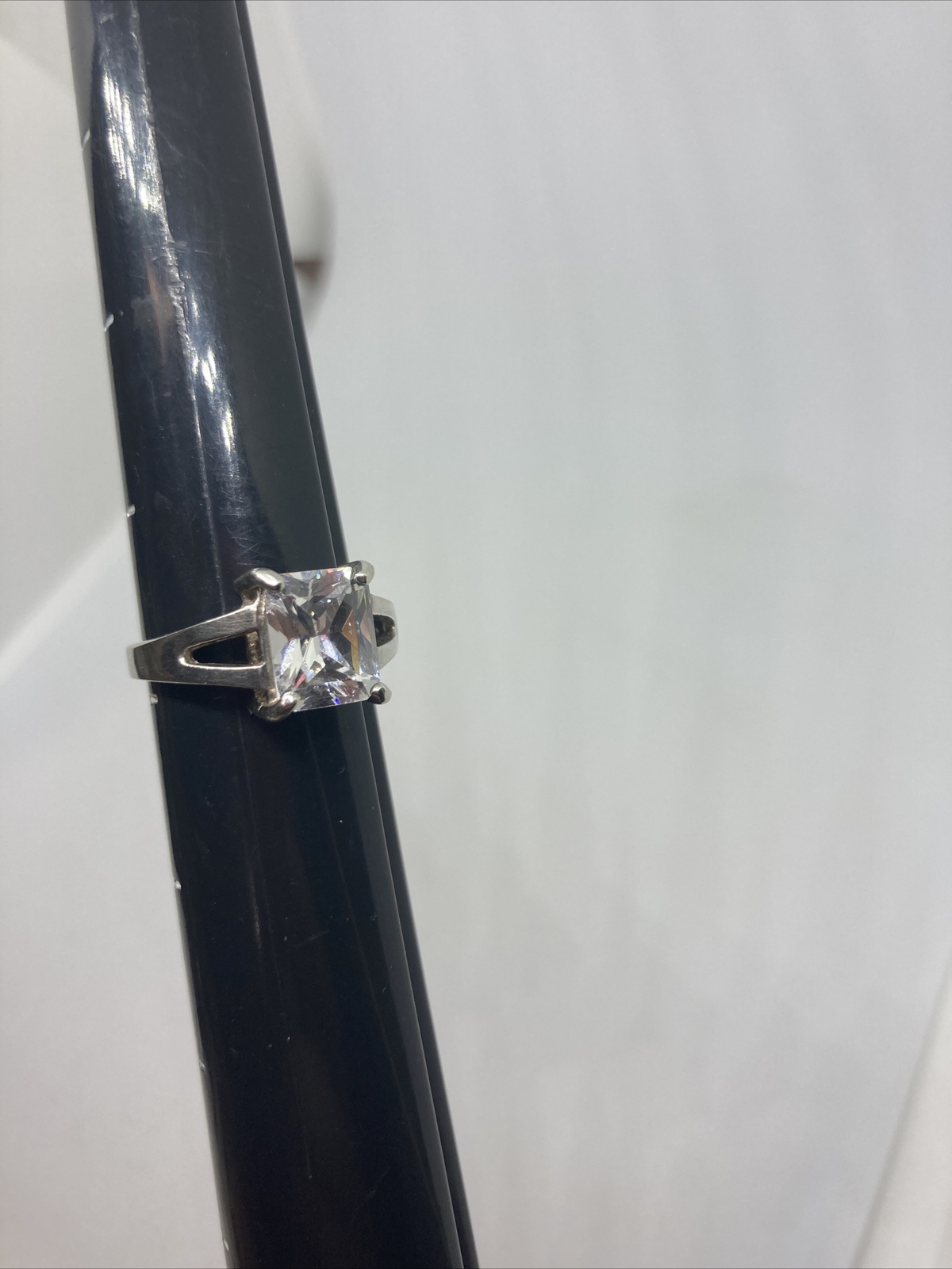 Sterling Silver Solitaire Emerald Cut Solitaire C… - image 6