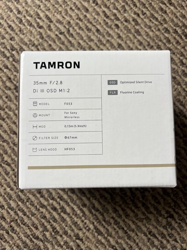 Tamron F053 35mm f2.8 Di III OSD M 1:2 Lens for Sony E #627 Bundle Kit - Picture 3 of 10