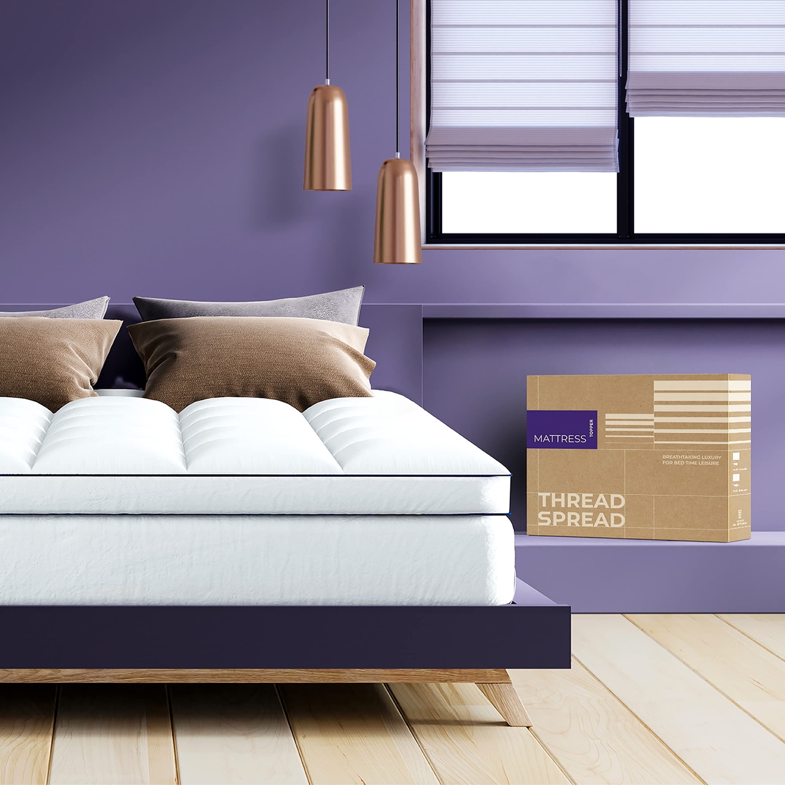 Twin XL Cooling Mattress Topper, Pillow-Top Optimum Thickness, Soft 100% Cott...