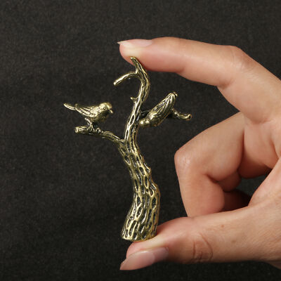 Solid Brass Magpie Branch Figurine Statue Home Ornament Figurines Collectibles