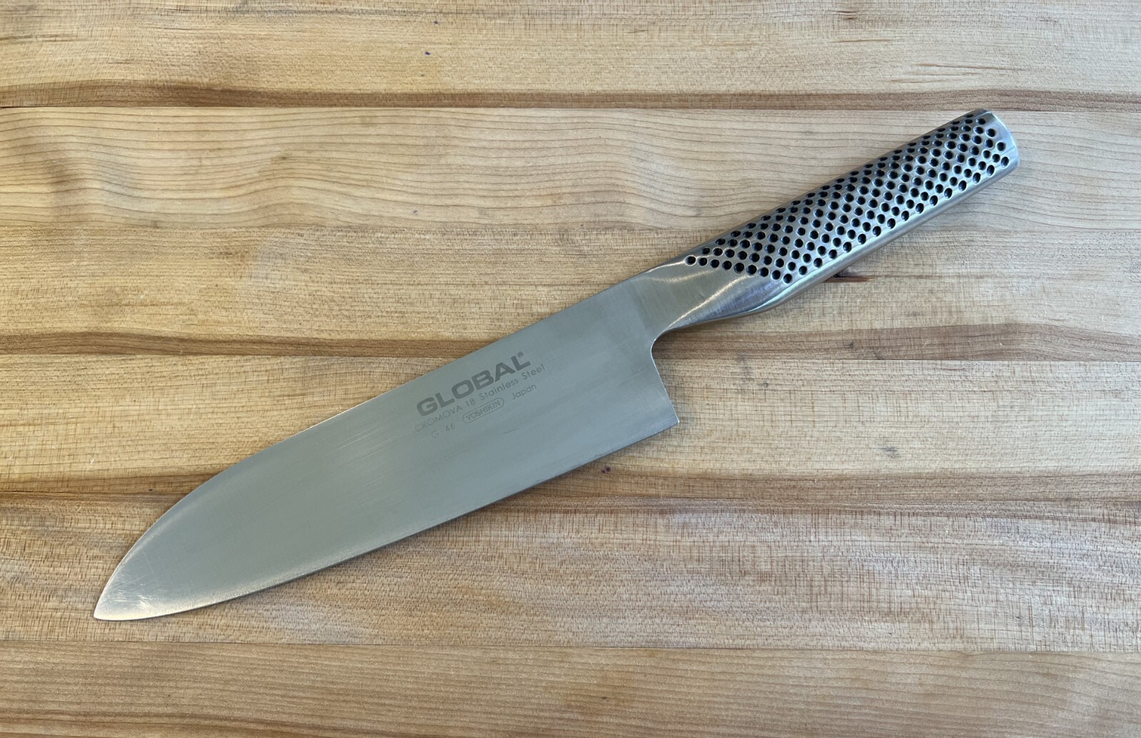 GLOBAL CROMOVA 18 STAINLESS STEEL PROFESSIONAL KNIVES MADE YOSHIKIN