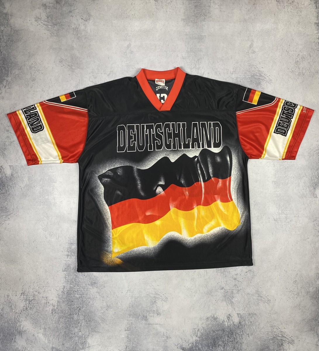 【希少】イタリア製 GARMAN ガルマン サッカーシャツ ヴィンテージ 古着 Vintage 90's Nutmeg Mills Germany Soccer Jersey Shirt Deutschland