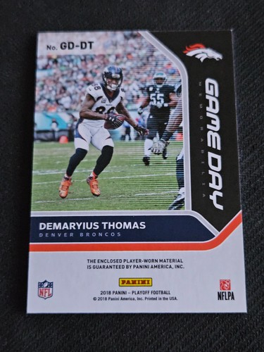 2018 PANINI PLAYOFF DEMARYIUS THOMAS GD-DT GAME DAY JERSEY - Picture 2 of 2