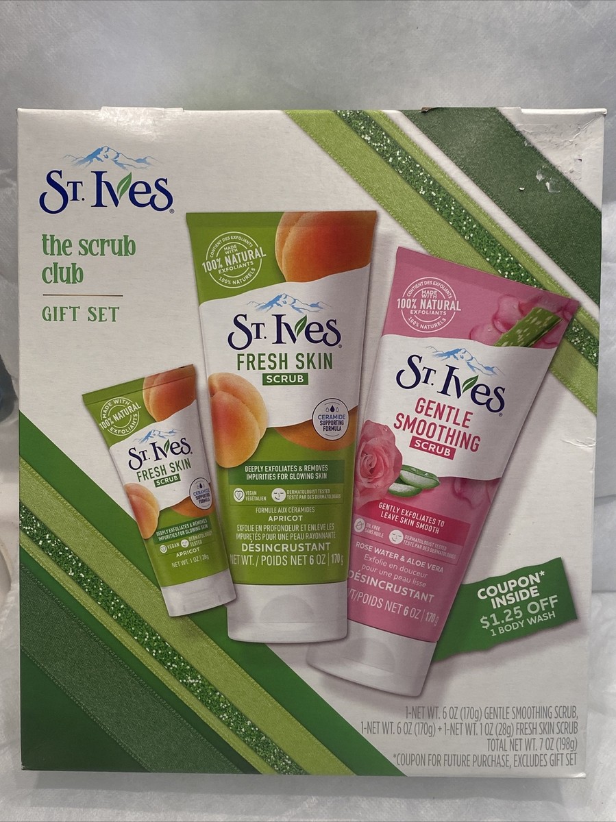 FACIAL SCRUB PACK II 3本セット St Ives Scrub Club Facial 3 Piece Gift Set, Free Shipping