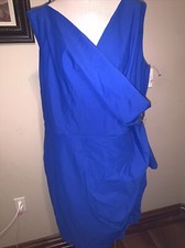 Alex Evenings Womens Sheath Embellished Dress Plus 22W Royal Blue Bling NWOT A1