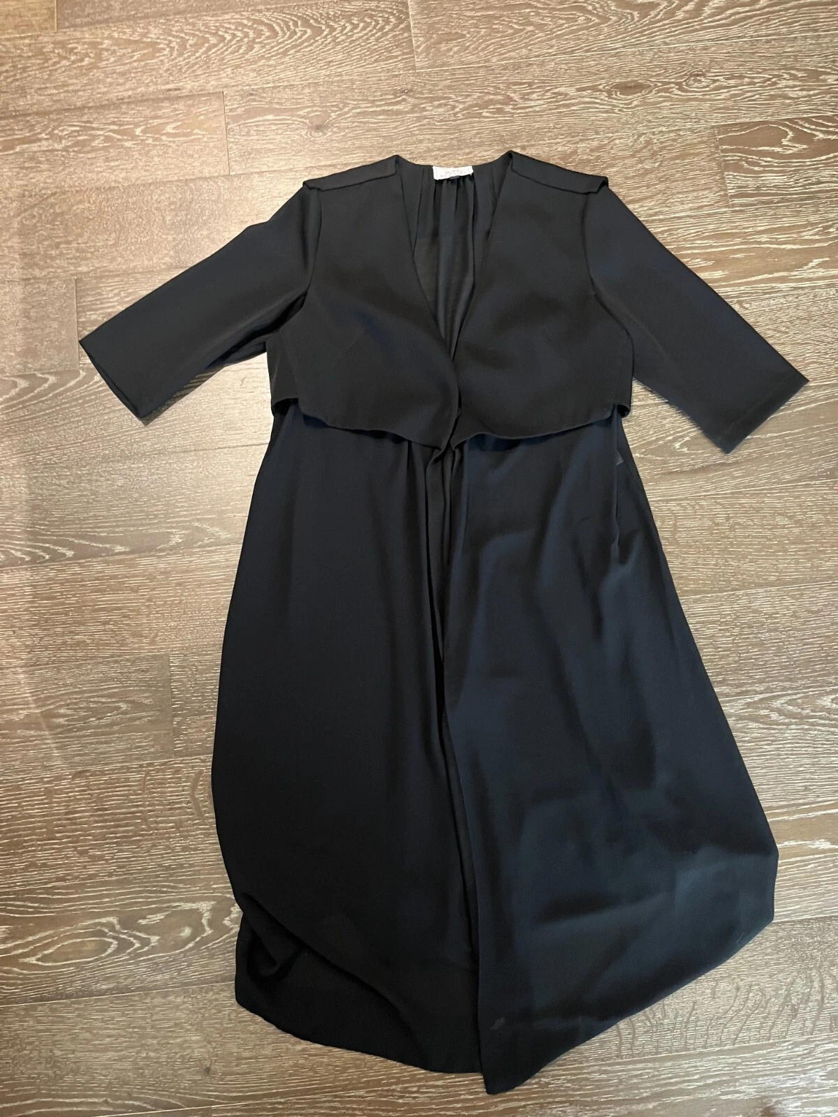 HERMÈS Abito in maglia originale vintage Hermes nero suora cotone adatto taglia 4 Molto bello