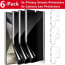 Privacy Hydrogel Screen Protector Camera Protector for Samsung S24 Ultra Plus 23