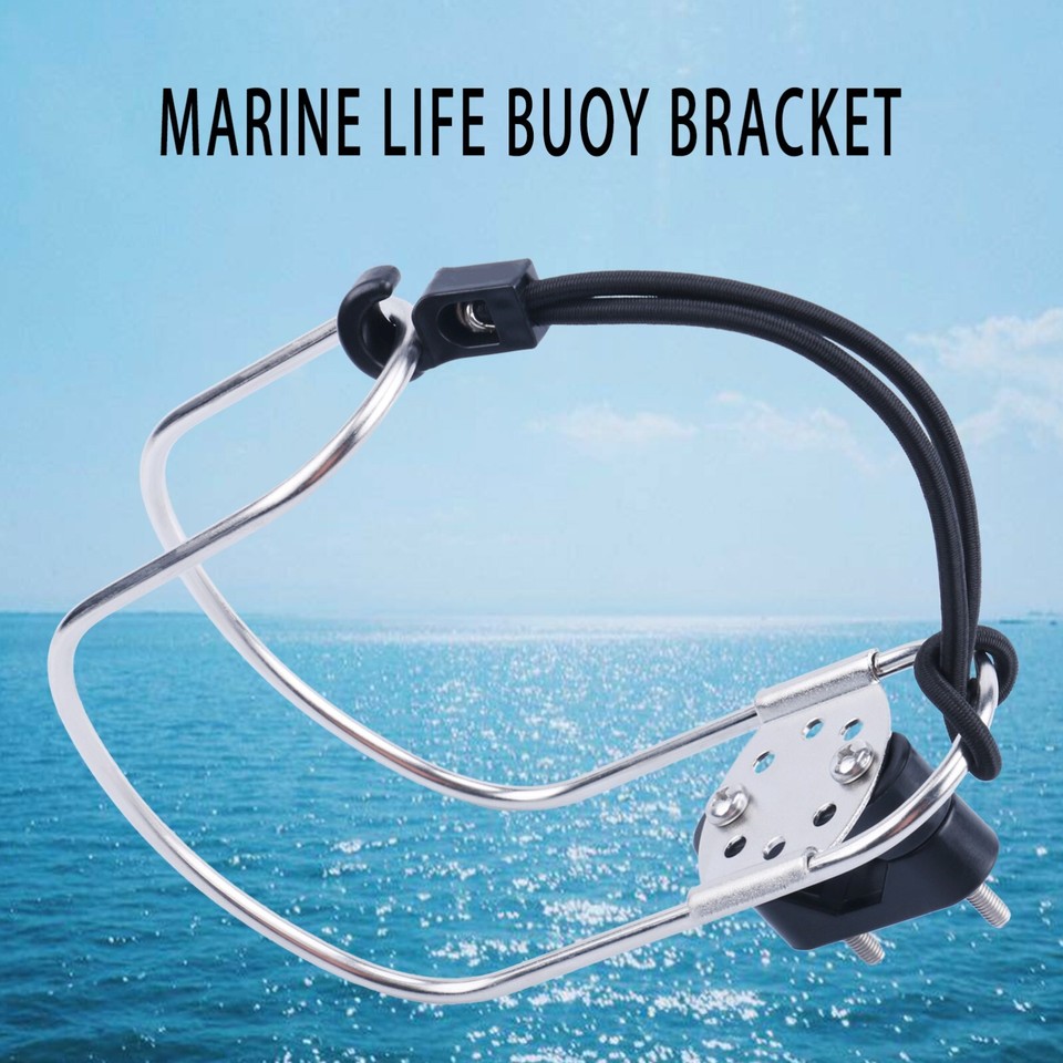 HYDDNice Stainless Steel Life Buoy Ring Holder - 2 Inch Horseshoe Bracket With Plastic Mount