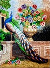 40"×51" Royal Peacocks Mosaic Wall Art Handmade Marble tile Mural