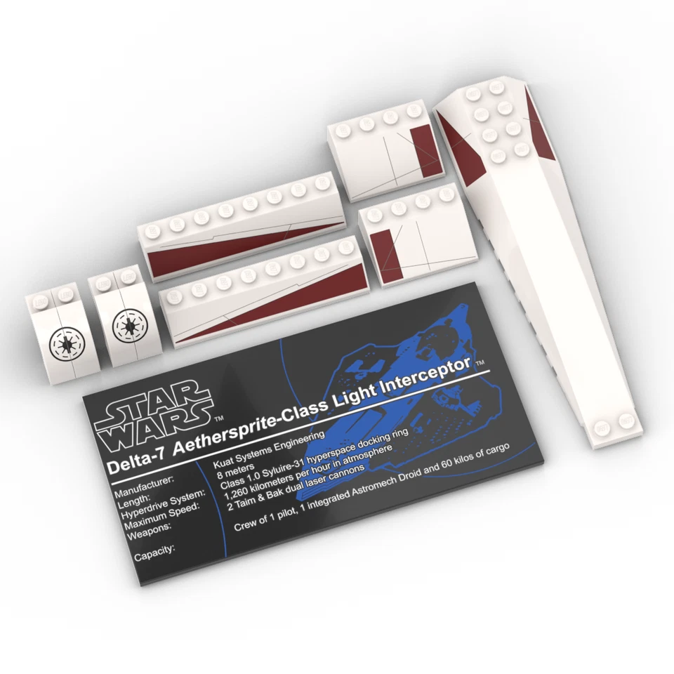 Upgrade-Kit (bedruckte Teile) für LEGO® Star Wars 10215 Obi-Wan's Starfighter