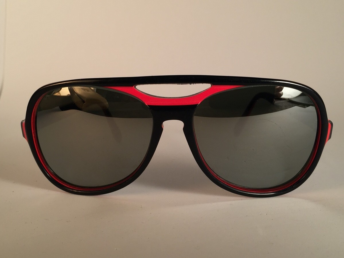 VINTAGE RAY BAN POWDERHORN RED BLACK MIRROR LENSES USA B&L