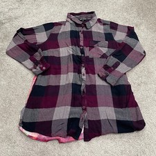 Idani Collection Shirt Dress Womens Small Multi Plaid Floral Pockets Long Sleeve