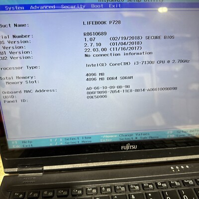 FUJITSU LIFEBOOK P728 12.5