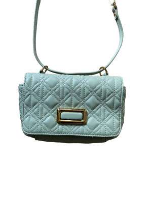 Zara Cross Body Bag Green Quilted Purse Gold Chain Buckle