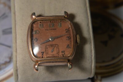 Vintage 1940s HAMILTON 987A Gold Filled 17J Manual Wind Men's Watch -4 Repair