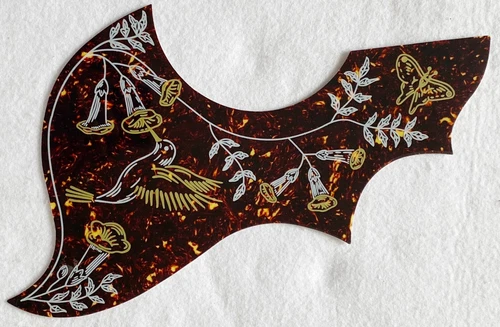 For Gibson Hummingbird Acoustic Guitar Self-Adhesive Pickguard, Brown Tortoise