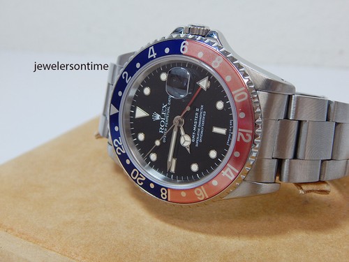 1991 Rolex SS GMT Master Pepsi Bezel Blue/Red 16700 Jewelers on Time  warranty | eBay