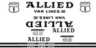 Tonka Allied Moving semi truck  HIGHWAY SIGN water slide DECAL  W/TRACKING