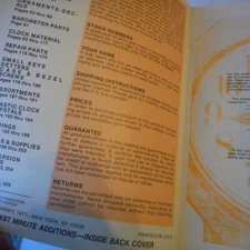 VINTAGE Clock Movements & Parts Precision Tools Clock & Tool Catalog No 176 1977