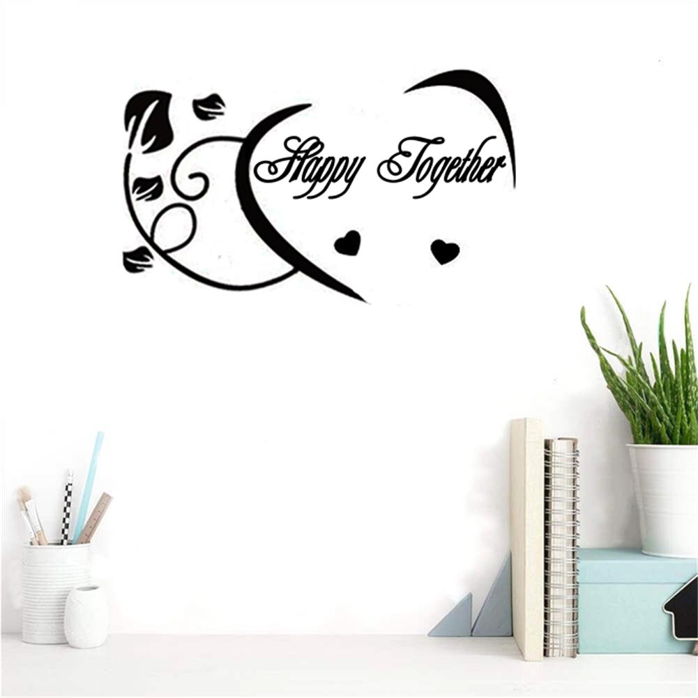 BIBITIME Sayings Happy Together Vinyl Quotes Decals Room Decor