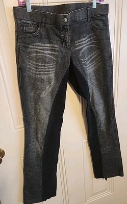 Harry's Horse Womens Riding Pants  Denim 12-14 Detachable Stirrups 32'' Inseam