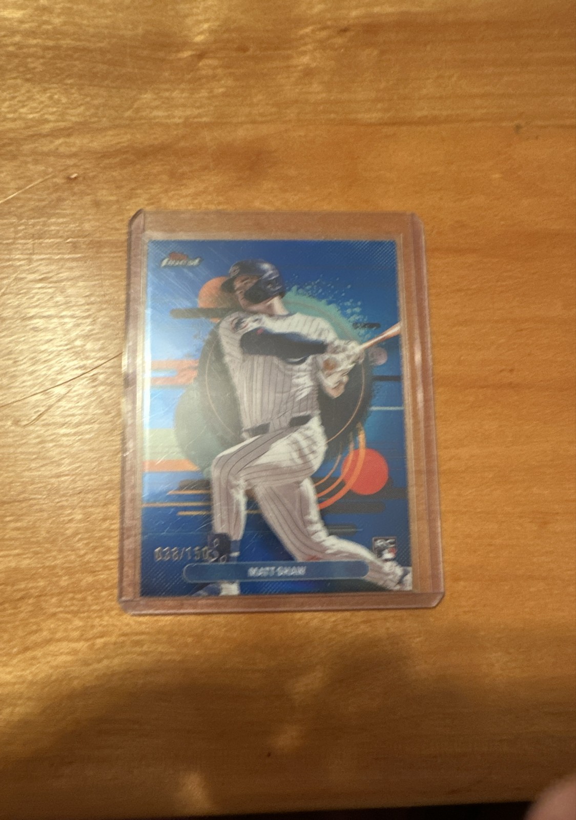 2025 Topps Finest - Uncommon Matt Shaw #162 Blue Refractor /150 (RC)