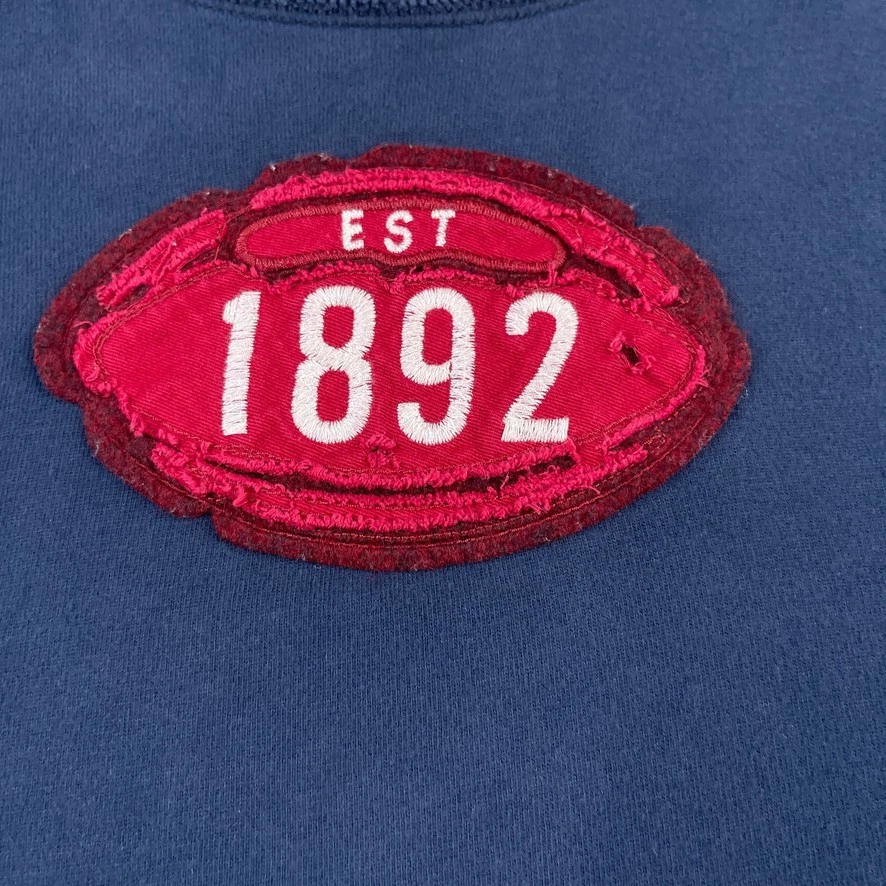 Camisa Abercrombie and Fitch Para Hombre XL Azul Fútbol Bordado Logo Manga Larga Foto 3 de 4