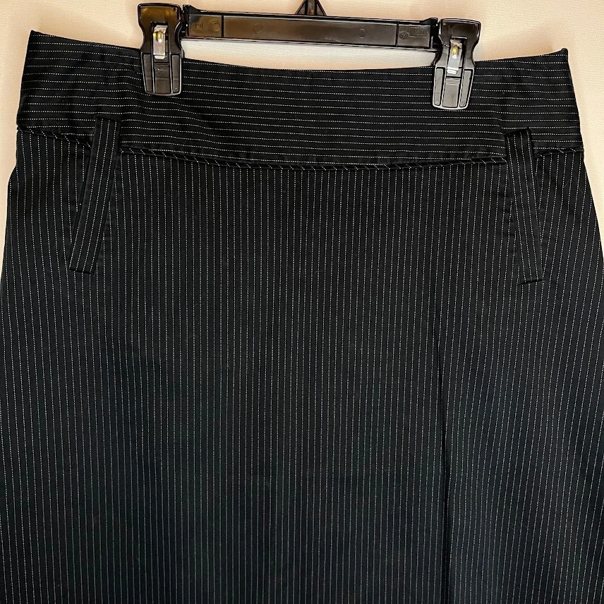 Falda negra a rayas Merona para mujer talla 8 línea A ropa de trabajo profesional Foto 2 de 4