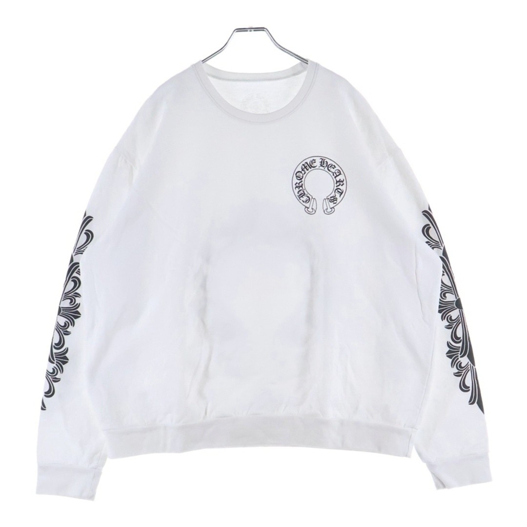CHROME HEARTS Horseshoe Crewneck Sweatshirt Print Sleeve Floral Sweat Used d10ac thumbnail 2
