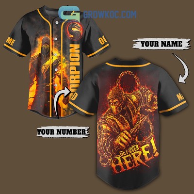 Scorpion Get Over Here Personalized Baseball Jersey With Sewn Trim