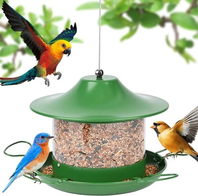 GLOVIOS Vogelfutterhaus Zum Aufhängen,Vogelfutterspender mit 360° F