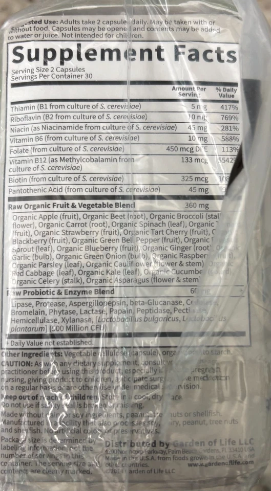 Vitamin Code Complejo B Crudo Paquete de 2 de 60 unidades Foto 3 de 4