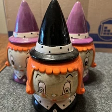 Johanna Parker Halloween WITCH Candy Dish Transpac. Set Of 3