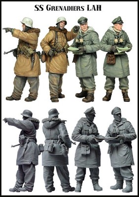 Evolution Miniatures 35043, WWII German Grenadiers LAH Set 4 (2 Fig, Scale 1:35