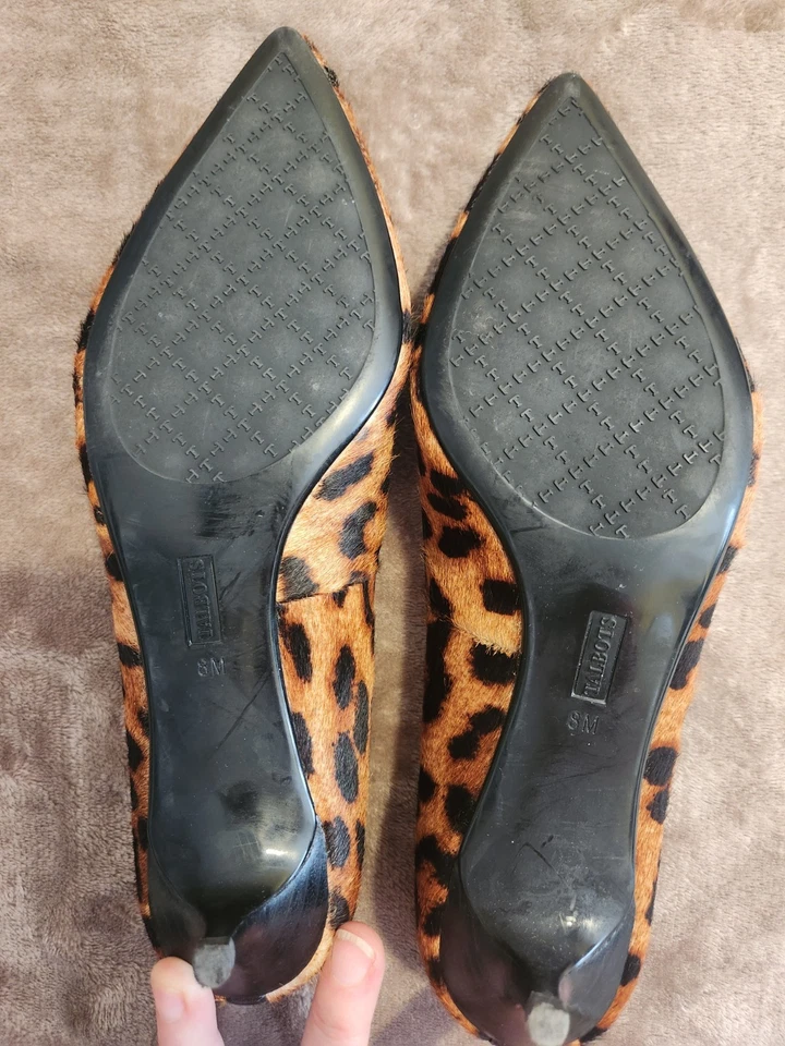 Talbots Leopard-Print女式小猫高跟鞋。 Hair On Hide,尺寸 8M — 第 4/4 张图片