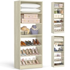 Closet Organizer System, Freestanding Shoe Storage Shelves, Walk in Closet Tower