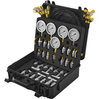 #ad Uimoso Hydraulic Pressure Test Kit with Gauges Couplings Connectors and Hoses $128.09