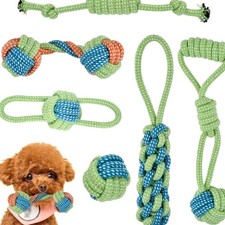 Hundespielzeug Ball Seil Set f&uuml;r kleine mittlere Hunde, langlebig, Baumwolle,...